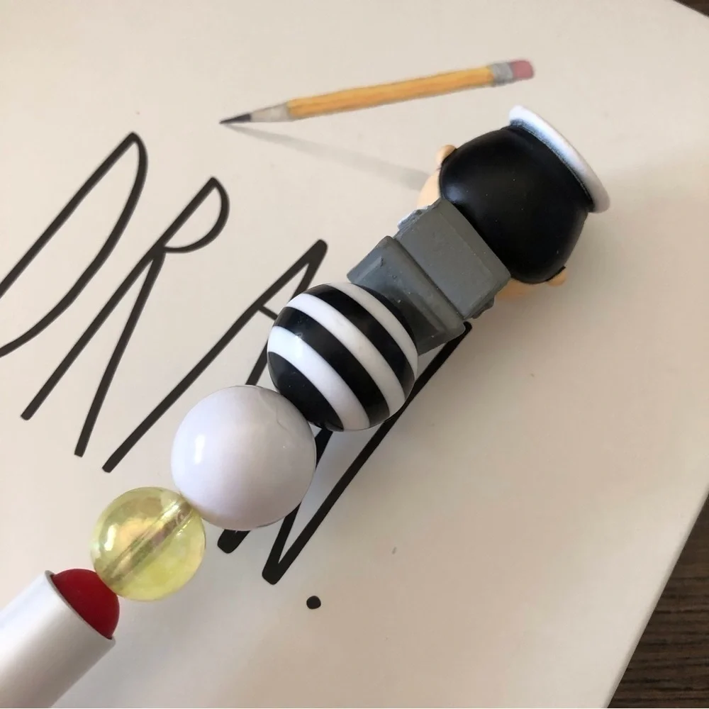 Disney Doorables: Wall-E: Captain B. McCrea handmade beaded pen